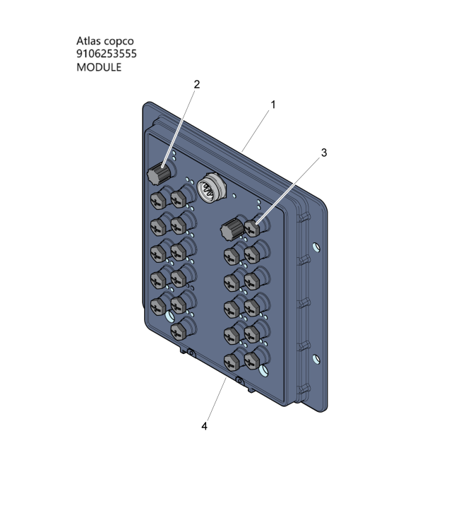 Atlas Copco 9106253555 MODULE, I/O, RCS4 для управления горнодобывающей и строительной техникой.